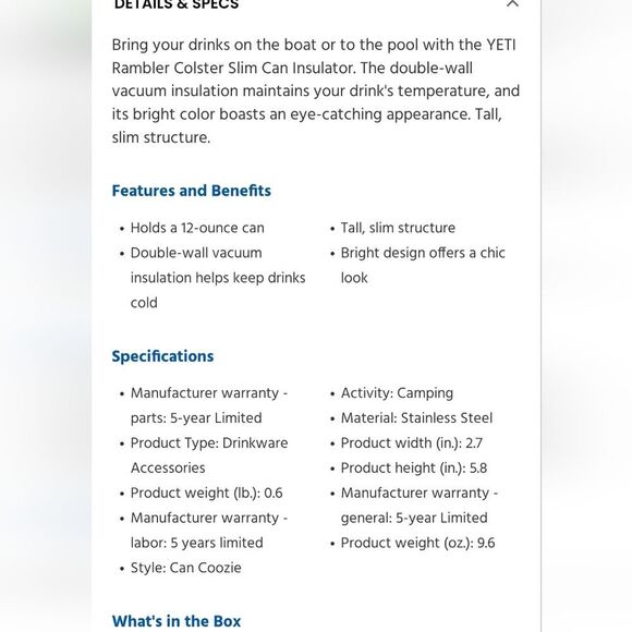 Yeti Rambler Colster Slim Can Insulator - Picture 4 of 6